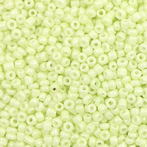 Glass seed beads 2mm sunny pastel lime green, 10 grams